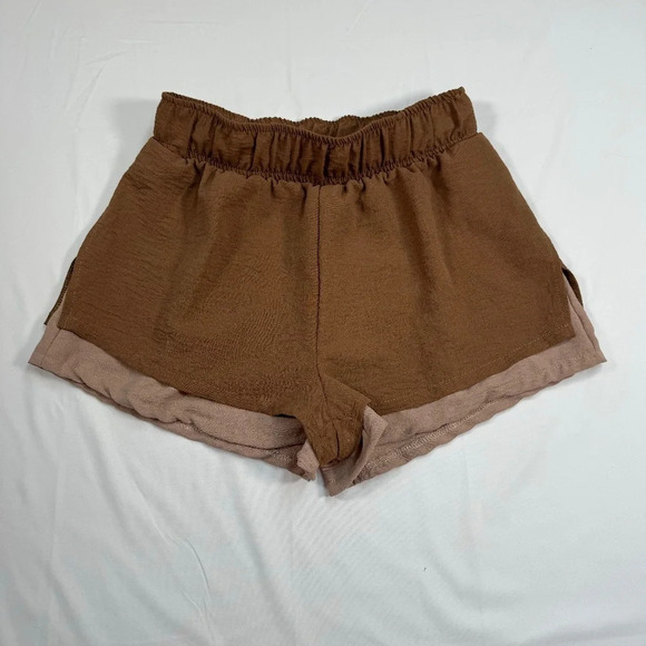 As Revival Pull On Shorts Womens Size Medium Brown Double Layer - Picture 2 of 6